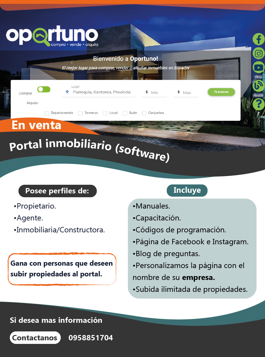 Oportuno Sistema Web Inmobiliario