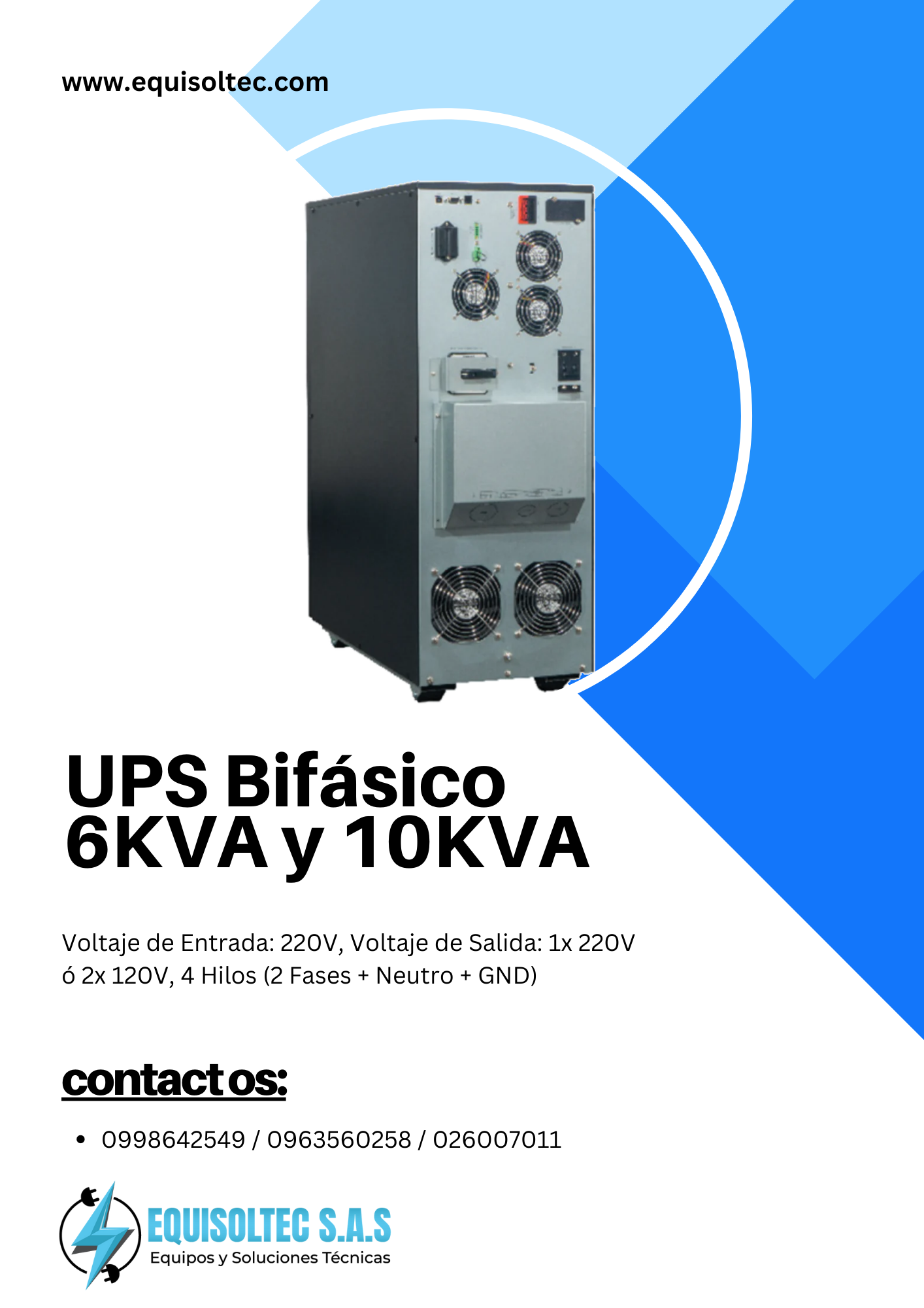 UPS BIFASICA 6KVA – UPS BIFASICA 10KVA