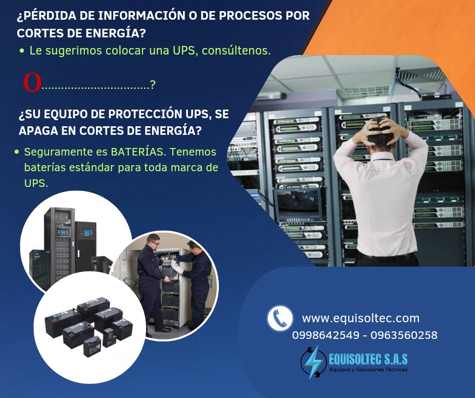Bateria para UPS, cambio de bateria UPS, mantenimiento de UPS, Servicio tecnico de UPS, Reparacion