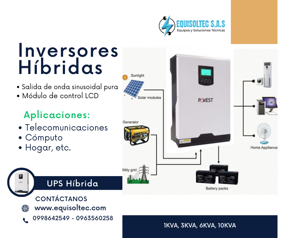 Inversor Hibrida, Inversor UPS, Inversor de Corriente