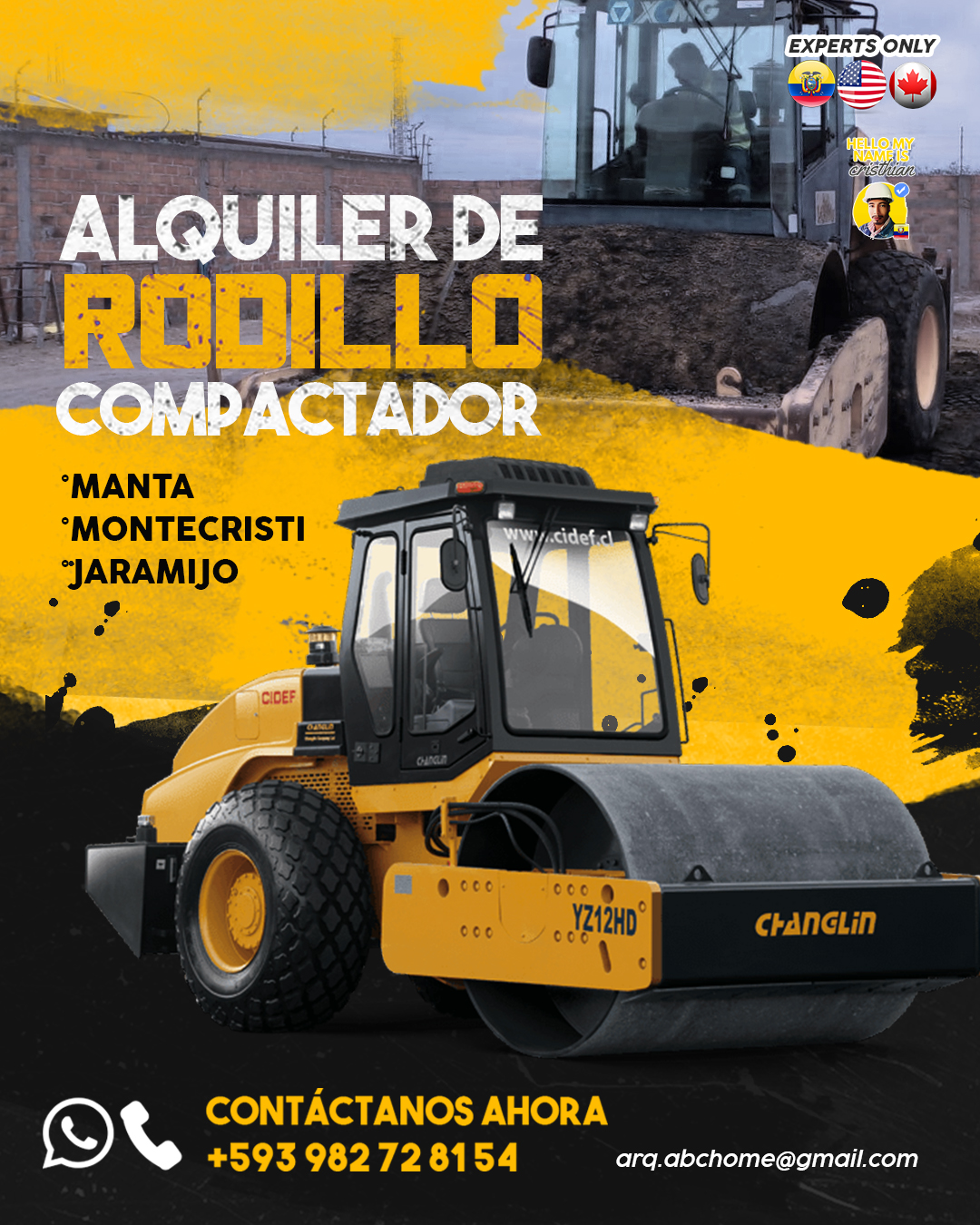 se alquila rodillo compactador aplanadora en Manta, Montecristi, Rocafuerte, Jaramijó , Puerto López , Puerto Cayo – rodillo compactador en Manta