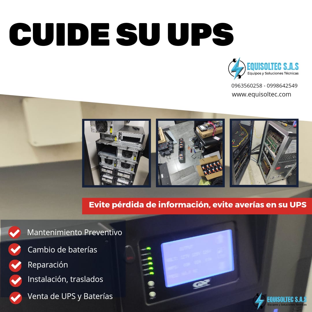 MANTENIMIENTO DE UPS, CAMBIO BATERIA UPS, BATERIA PARA UPS, SERVICIO TECNICO DE UPS