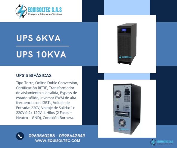 UPS 6KVA BIFASICA – UPS 10KVA BIFASICA – UPS 6 KVA BIFASICO – UPS 10 KVA BIFASICO