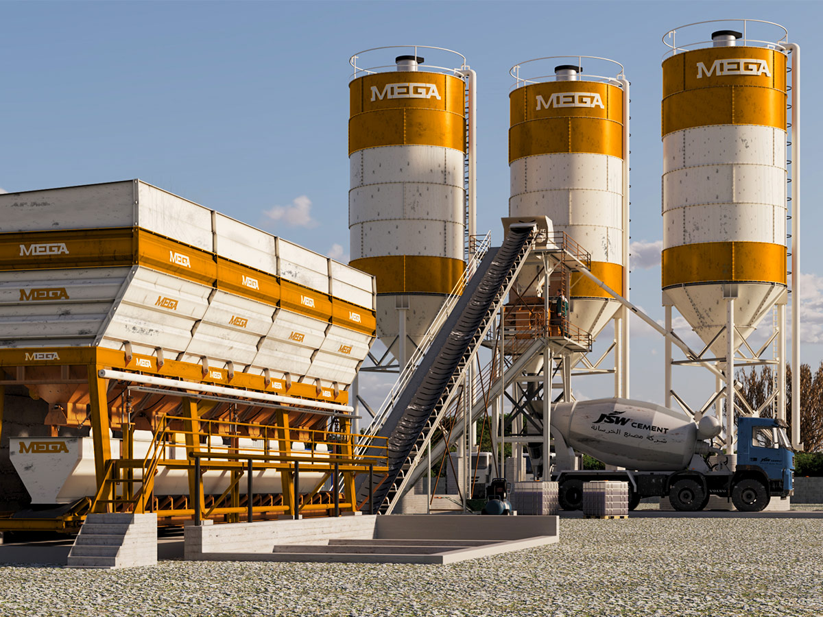 MEGA PLANTA DE CONCRETO 150 m3 – MEZCLADORA TWINSHAFT – ENVÍO GRATIS