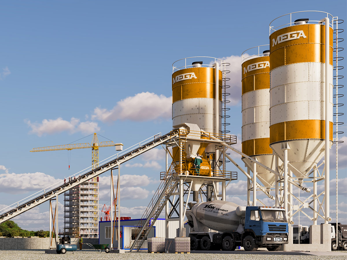 MEGA PLANTA DE CONCRETO 150 m3 – MEZCLADORA TWINSHAFT – ENVÍO GRATIS