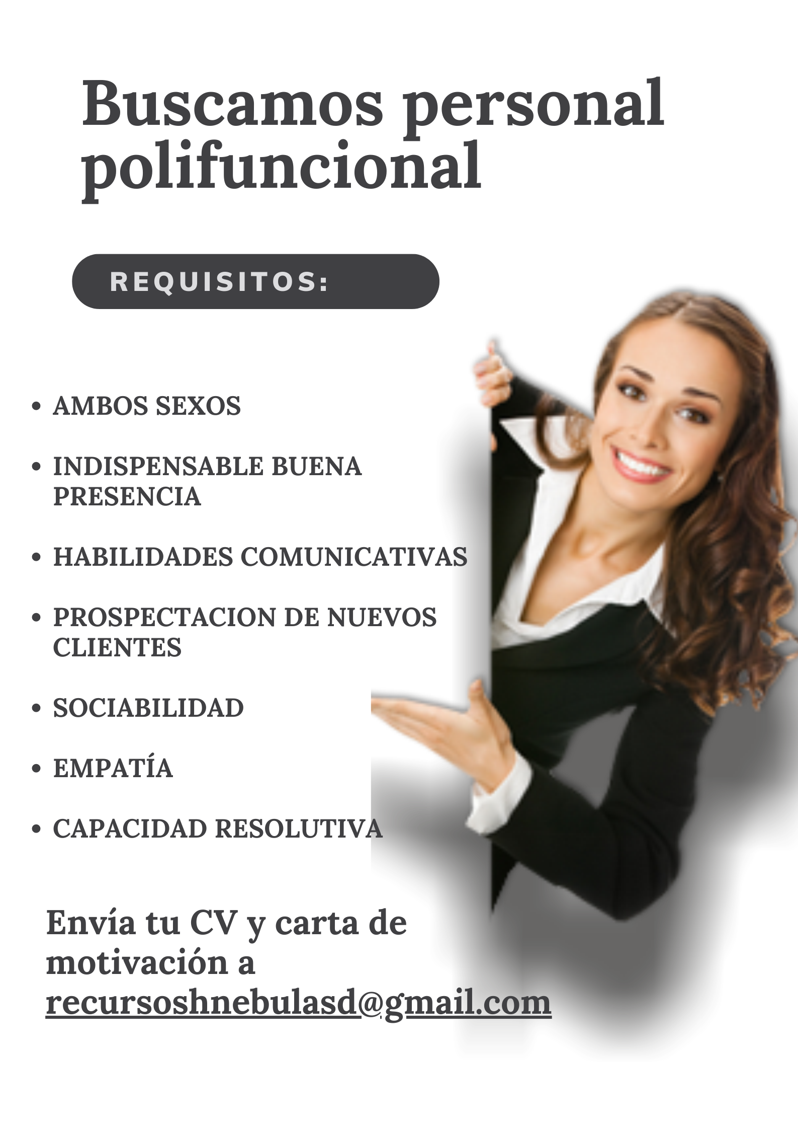 Personal pulifuncional comercial