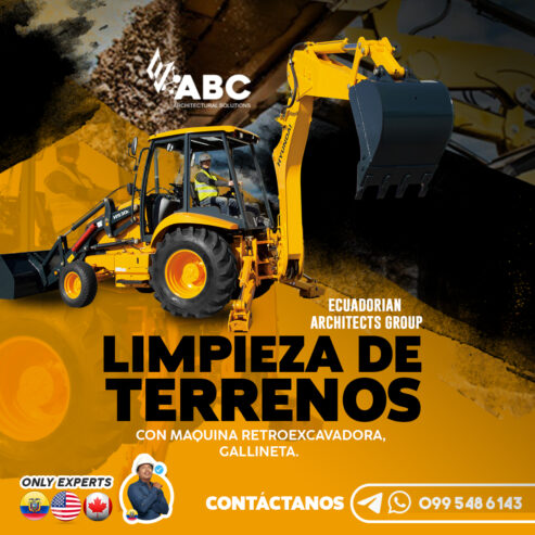 Limpiar terrenos en Manta, Montecristi, Jaramijó, alquiler excavadora, retroexcavadoras , gallinetas