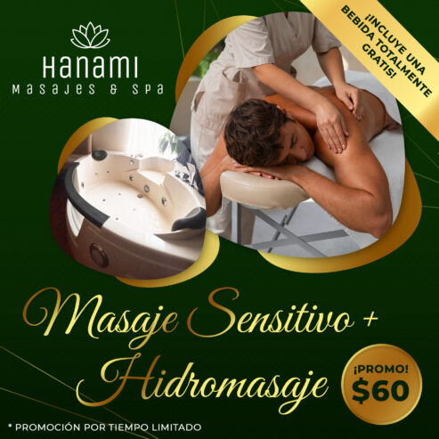 Masaje Sensitivo + Hidromasaje + Bebida Gratis