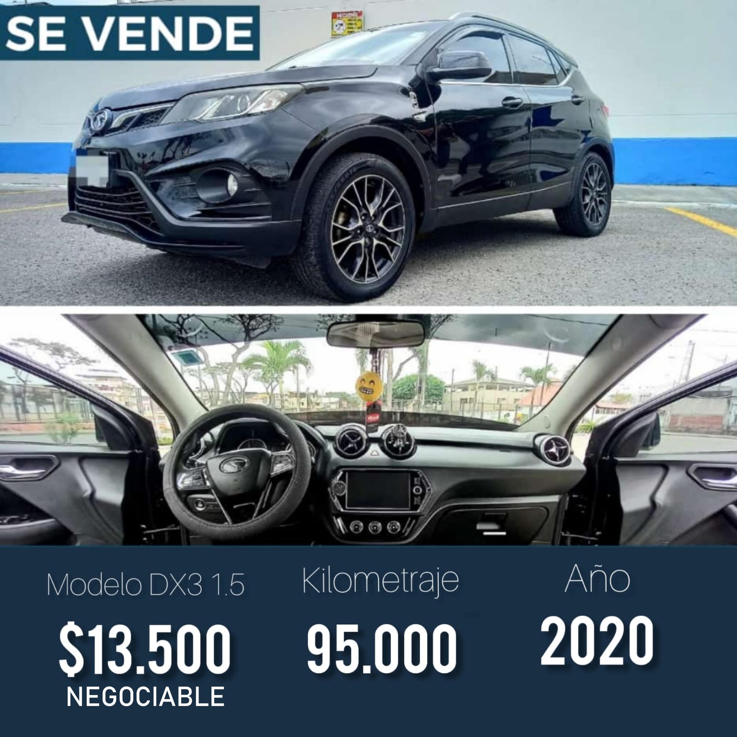 Se vende-SUV SOUEAST DX3 (Negro flamante)