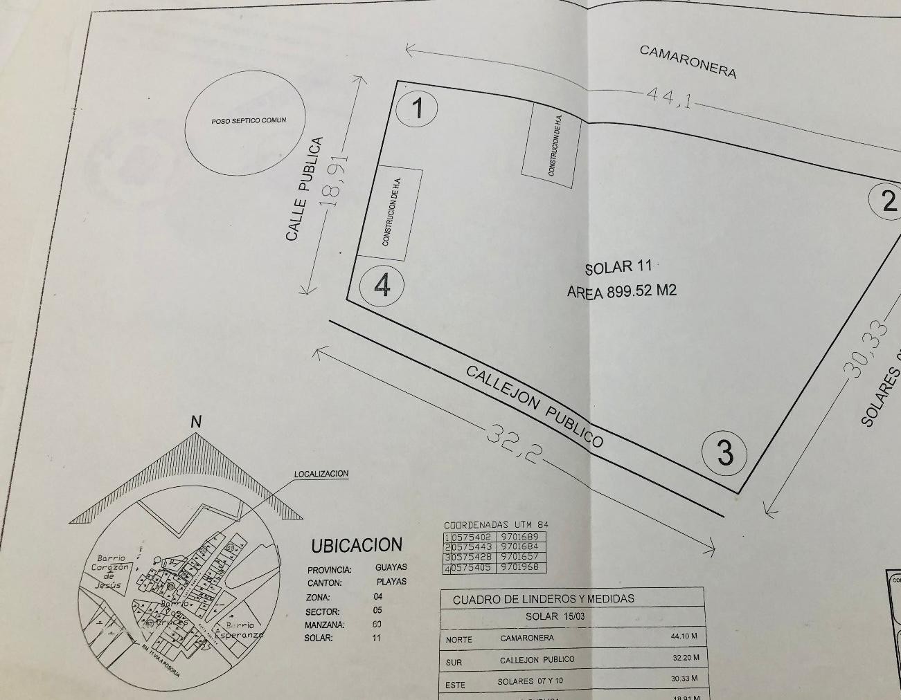 ALQUILO TERRENO, PLAYAS, DATA DE POSORJA, URBANIZACIÓN LAS CRUCES.